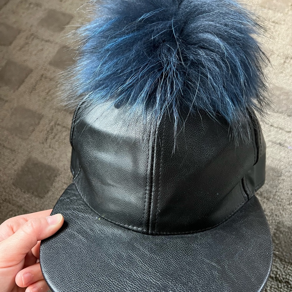 15cm Real Fur Pom poms Baseball Caps